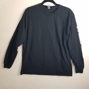 Gildan Men's L black t-shirt heavy cotton 20 mule team long sleeve crew neck